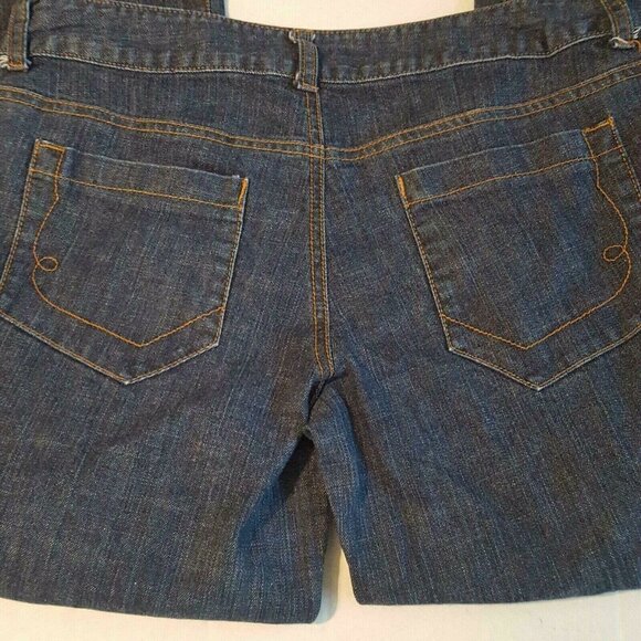 Forever Jeans Women’s Size 32/32 Wide Leg Dark Wash Stretch Mid Rise Zip Fly - Picture 10 of 11